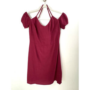 Reformation Burgundy Cold Shoulder Mini Dress Feminine Coquette Luxury Summer 6